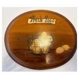 Wooden Plaque with Fresh Eggs Design, 14in