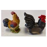 Two Ceramic Roosters, Including Cracker Barrel