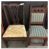 Two Side Chairs with Upholstered Seats