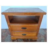 Wood Cabinet With Open Shelf and Two Drawers