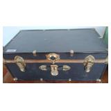 Black Steamer Trunk With Brass Hardware