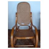 Wood and Cane Rocking Chair