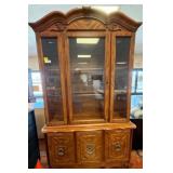 Wood China Cabinet with Glass Shelving