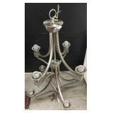 Brushed Metal Eight-Light Chandelier Frame