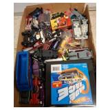 Box Lot of Die-Cast Cars and Hot Wheels Case