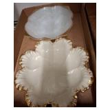 Two Lenox Dishes with Gold-Gilt Edges