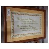 Framed Needlepoint With Floral Border
