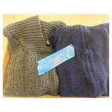Two Women's Knit Sweaters, Gray and Navy