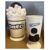 Oreo-Themed Ceramic Cookie Jar and Cup Set