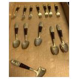 Decorative Metal Flatware with Wood Handles