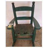 Green Wooden Child's Rocking Chair