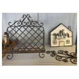 Metal Cookbook Stand, Candle Holder, and Sign