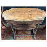 Wooden Side Table with Spiral Turned Legs