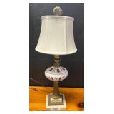 25-Inch Table Lamp With Glass Shade and Metal Base