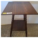 Wood Side Table with Turned Legs, 18x18x29