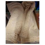 Cream-Colored Crochet Throw Blankets