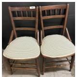 Wooden Ladder-Back Chairs with Cushions