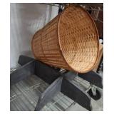 Woven Basket with Wooden Stand
