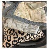 Large Plastic Bin With Assorted Textiles