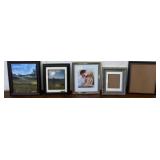 Framed Artwork and Empty Frames