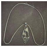 Sterling Silver Geometric Pendant Necklace