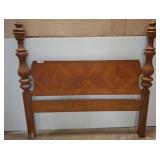 Wood Headboard With Turned Finial Posts