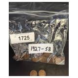 Bag of 50 Wheat Pennies, 1927-1958