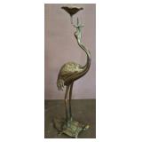 Bronze Crane and Turtle Candle Holder