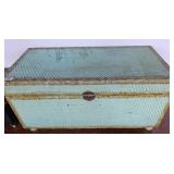 Painted Wicker Storage Trunk, 39x18x20