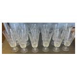 12 Clear Crystal Goblets on Pedestal Bases