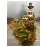 Resin Lighthouse Figurine with Nautical Motif
