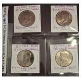 Four Bicentennial Kennedy Half Dollars