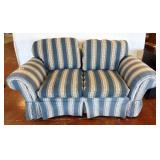 Hickory Fry Upholstered Loveseat with Rolled Arms