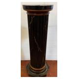 Black Fluted Pedestal with Faux Marble Finish