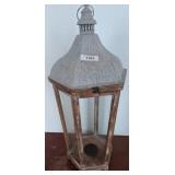 Weathered Metal and Wood Lantern by Lulu & Co.
