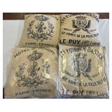 Four Linen-Style Decorative Throw Pillows