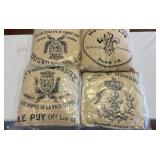 Four Printed Burlap Decorative Pillows