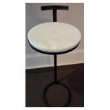 Metal and Marble Accent Table, 10x28