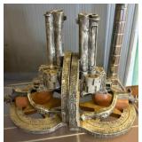 Silver-Toned Revolver Bookends