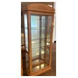 Oak and Glass Display Cabinet with Shelves