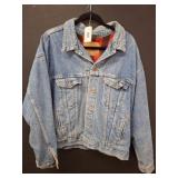 Leviï¿½s Denim Jacket With Red Plaid Lining, Large