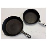 Two Cast Iron Skillets, One 8-Inch Taiwan Marked