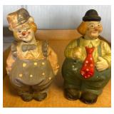 Polka-Dot Clown Ceramic Figurines