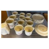 Pfaltzgraff Tea Rose Mugs and Salad Plates Set