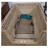 Large Beige Plastic Pet Kennel Crate with Ventilat