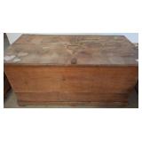 Wooden Storage Chest With Carved Heart Motif