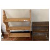 Two Wooden Wall-Mount Shelving Units
