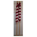 Two American Flags on Wooden Poles