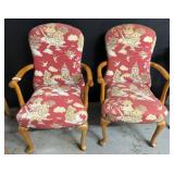Upholstered Armchairs with Scenic Motif