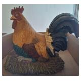 Painted Ceramic Rooster Figurine